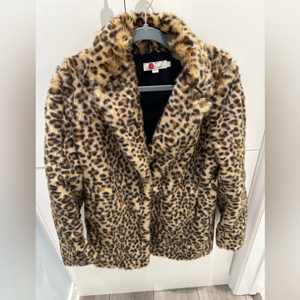 BODEN Boxgrove Faux fur Leopard Coat Size Size 6